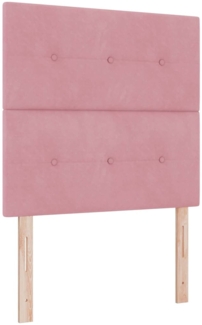 vidaXL Boxspringbett mit Matratze mit Kopfteil Rosa 90x190 cm Samt 3339805