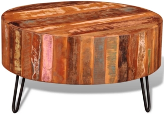 vidaXL Couchtisch Altholz Massiv Rund 241626