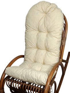 Rattani Polsterauflage Polster, Kissen für Schaukelstuhl, Liegestuhl 130 x 50 x 10 cm, Stoff Uni Living beige. Viele weitere Farben lieferbar.