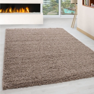 Homtex Hochflor-Teppich, 120 x 170 cm, Hochflor Teppich - Gemütlicher Langflor, Pflegeleichter Shaggy Flokati