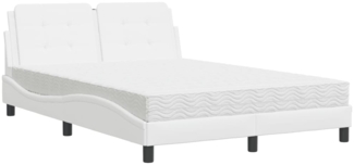 vidaXL Bettgestell ohne Matratze "Zadar" Weiß 140x200 cm Kunstleder 3208867