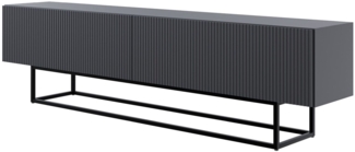 Selsey 'Veldio' TV-Lowboard 2-türig, schwarz mit Metallgestell, ca. 46 x 175 x 32 cm