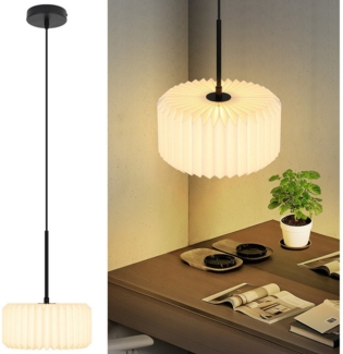 Nettlife Pendelleuchte Esstisch Vintage 1/2/3/4 Flammig G9 Weiß Papier Lampenschirm, LED wechselbar, Vintage Pendellampe für Wohnzimmer Schlafzimmer Esszimmer