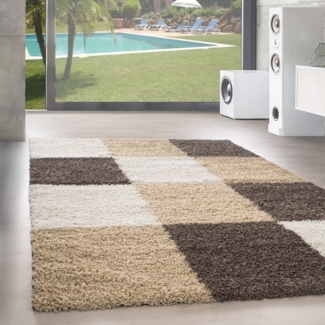 SIMPEX24 Teppich Kariert Design, Läufer, Höhe: 30 mm, Teppich Wohnzimmer Kariert Design Modern Verschidene Farben und Größen