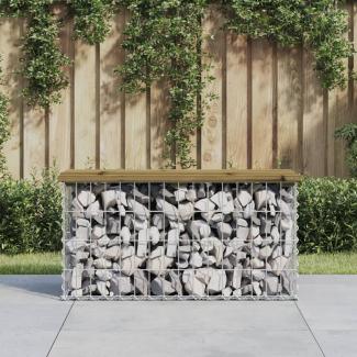 vidaXL Gartenbank aus Gabionen 83x31,5x42 cm Kiefernholz Imprägniert 834349