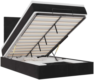 vidaXL Ottoman-Bett mit Matratzen & LEDs Schwarz 120x190 cm Samt 3314308