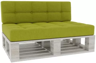 Gutekissen® Palettenkissen Gesteppte Kissen mit Knöpfen, Palettenauflagen Sitzkissen Rückenlehne Gesteppt PFG (Set (Sitzkissen 120x80 +Rückenlehne 120x40), Limette)