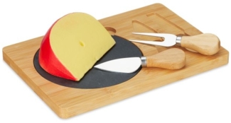 Bambus Käsebrett mit 2-tlg. Besteck Set 10046330