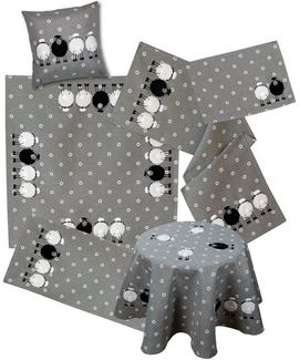 matches21 HOME & HOBBY Kissenbezüge Kissenbezüge BRENDA 40 x 40 cm mit lustigem Schaf-Motiv Landhausstil, (2 Stück), Kissenhüllen für Sofakissen Dekokissen Zierkissen