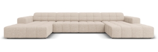 Micadoni Panorama Sofa Jennifer 6-Sitzer Chenille Beige