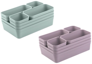 Engelland Schubladeneinsatz Schubladen-Organizer (Vorteils-Set, 16 St, individuelle Anordnung, passend für alle gängigen Schubladen), BPA-frei, spülmaschinengeeignet, gefrierschrankgeeignet
