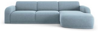 Micadoni Ecksofa Erin 4-Sitzer Rechts Samtstoff Hellblau