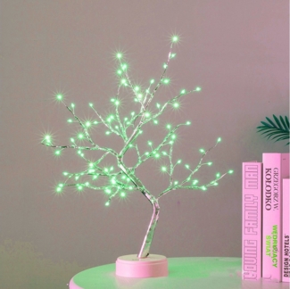 MUPOO LED Baum Künstlicher LED Bonsai Tischleuchte Dekolicht, USB-/Batterie-betrieben, 108 LEDs Kupferdrahtbaum, LED fest integriert, mit Touch-Schalter