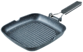 Bergner Grillpfanne Pfanne mit Klappgriff ORION BG-30388-MBG, Aluminiumguss, klappbarer Griff