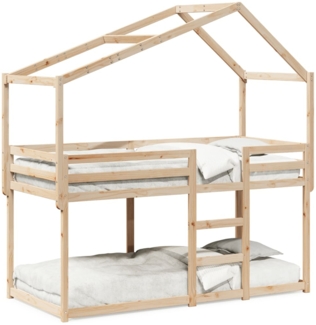 vidaXL Etagenbett mit Dach 80x200 cm Massivholz Kiefer 3282041