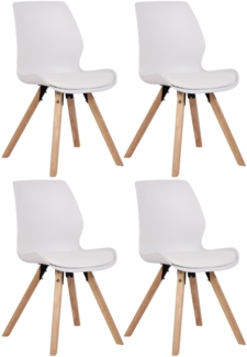 CLP 4er Set Stuhl Luna Kunststoff Stoff Samt Kunstleder,weiß Kunststoff