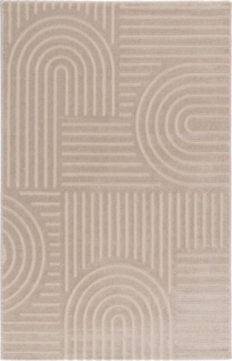 Tesso Living Designteppich LOUIS, Teppich Wohnzimmer, Skandi Design, Zenn, rechteckig, moderner Wohnzimmerteppich, 3-D, schlichte Farben