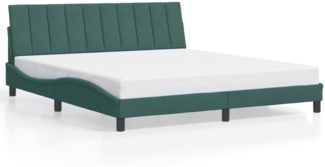 vidaXL Bettgestell ohne Matratze "Hanko" Dunkelgrün 180x200 cm Samt 3207864