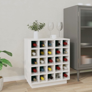 vidaXL Weinregal Weiß 55,5x34x61 cm Massivholz Kiefer 821528