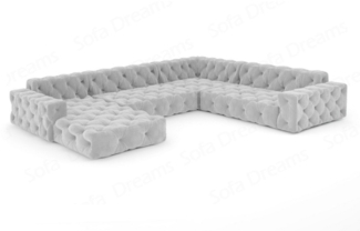 Sofa Dreams Sofa Stoff Samt Designer Samtstoff Sofa Polstersofa Menorca U Form Modern, Chesterfield