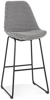 KADIMA DESIGN Bar-Sessel Stoff | 77 cm hoch | Hahnentritt-Muster Komfortabel | Schwarz-Weiß | Barstuhl