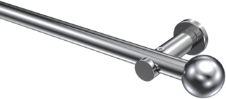 Gardinenstangen-Set Platon Luino 100 cm, 1-läufig (ohne Ringe), 20 mm Ø Chrom