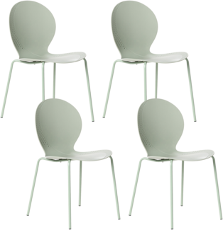 Gartenstuhl 4er Set MILOS stapelbar Hellgrün