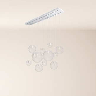 s.luce Orb Esszimmerlampe 12-flammig 160cm 2-reihig Klar