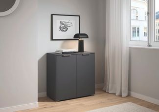 rauch Sideboard Türkommode Kommode Highboard ASTANA (Breite 80 cm / Höhe 81 cm, mit 2 Einlegeböden), mit 2 Türen, verstellbaren Böden und viel Stauraum MADE IN GERMANY