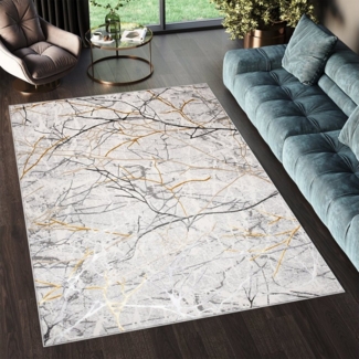 Tapiso Designteppich GOLDEN, rechteckig, Höhe: 16 mm, Wohnzimmer, Schlafzimmer, modern Design