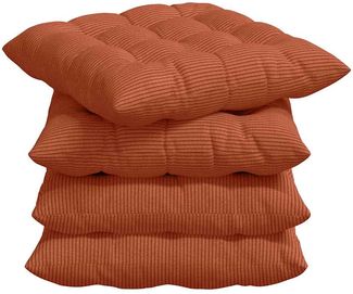 vidaXL Sitzkissen 4 pcs Rot-Orange 40 x 40 x 6 cm Cordstoff 42015188