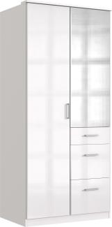Drehtürenschrank >Clack< in HOCHGLANZ LACK WEISS - 91x199x58cm (BxHxT)