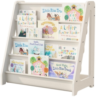 radelldar Bücherregal Kinderregal klein für Kinder montessori,58x53x58cm, klappbar/fest