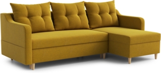AX LIVING Ecksofa Balerno 224 cm – Stilvolles Design in Senfgelb