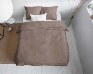 Sitheim-Europe Bettwäsche PRIMAVIERA DELUXE UNI SATIN Bettbezug & Kissenbezüge, Baumwolle, 2 teilig, Der Satin sorgt für einen leichten Glanz