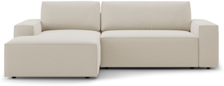 Micadoni Schlaf-Ecksofa Jodie 3-Sitzer Samtstoff Dunkelbeige Links