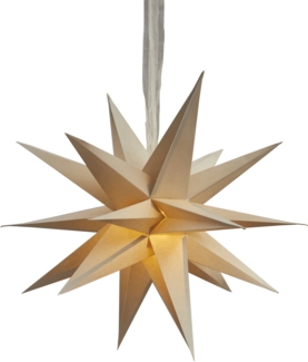 3D Stern ,December' aus Papier, 18 Zacken, braun, Ø 45cm