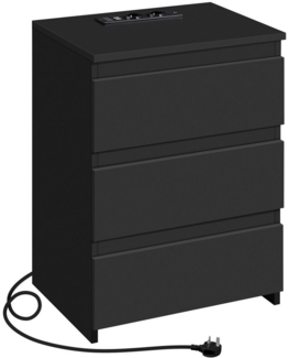 Yaheetech Nachttisch mit Ladestation, 2 USB-Anschlüsse und 2 AC-Steckdosen (1-St), Sofatisch mit 3 Schubladen, 45,5 × 35,5 × 60,5 cm