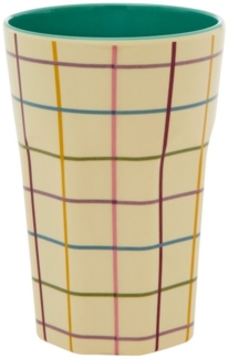 Rice Two Tone Check Print Melamin Becher Groß