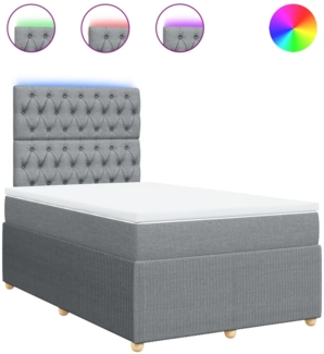 vidaXL Boxspringbett mit Matratze Hellgrau 120x200 cm Stoff 3294330