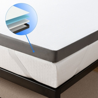ZINUS, Topper EcoSleep H3/H4, 7 cm hoch, Druckentlastend, Pflegeleicht, Atmungsaktiv, 7 cm hoch, (Upgrade für Deine Matratze, hyperallergen, hautschonend, Matratzentopper 90x200 cm/ 7cm Höhe), Open-Cell Memory Foam für hervorragende Atmungsaktivität