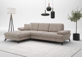 sit&more Ecksofa Morris Jubi L-Form, inklusive XXL-Liegefläche, bzw. Schlaffunktion, Bettfunktion, Armteilverstellung und 1 Zierkissen