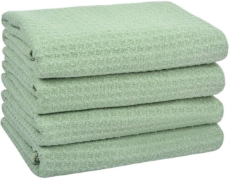 4x Mikrofaser Geschirrtücher 40x60cm Grün Saugfähig fussel-frei