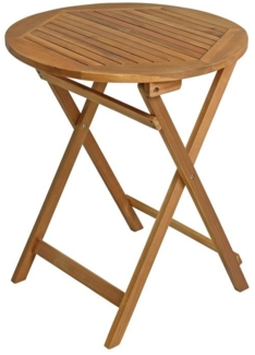 Balkontisch Klapptisch Holztisch Ø 57 cm Rund Gartentisch Tisch Akazie 72,5 cm