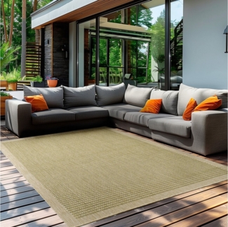 Teppium Outdoorteppich Unicolor - Einfarbig, Rechteckig, Höhe: 5 mm, Teppich Wetterfest Balkon Küchenteppich Flachgewebe Sisaloptik