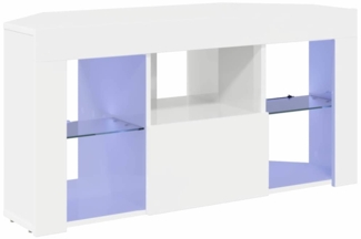 vidaXL Eck-LED-TV-Schrank Wandmontiert Hochglanz Weiß 100 x 40 x 50 cm 889799