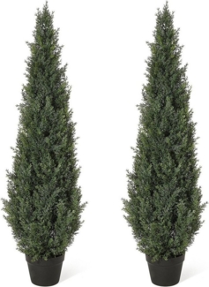Kunstbaum Kunstpflanze,Kunstbaum,UV-beständiges, GarveeMore, Höhe 90 cm, 2er,Zeder, Höhe 90 cm, mit Topf