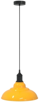 vidaXL Pendelleuchte Höhenverstellbar E27 Gelb Glänzend Ø 31 cm Metall 4103439