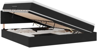 vidaXL Bett mit Stauraum und LED mit LED Schwarz 200 x 200 cm Samt 3371417