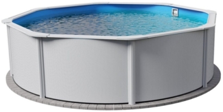 Planet Pool Rundpool Stahlwandpool rund Größe wählbar, 120 cm tief, Sta (Einzelbecken), verzinkte Stahlwand